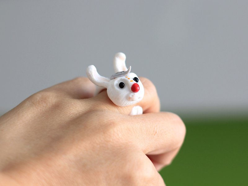 PearlCatCat // 小白兔戒指 - 動物戒指