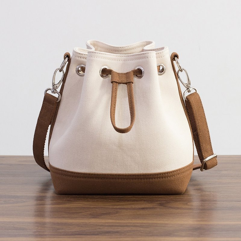 Limited Time Offer Canvas Bucket Bag Small Colorblock Solid Color 18 Colors Optional Gift Packaging - Messenger Bags & Sling Bags - Cotton & Hemp Multicolor