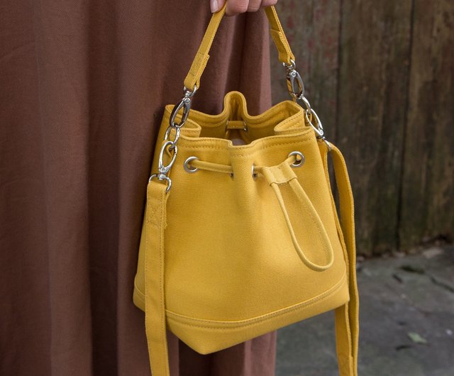 Mustard yellow bucket clearance bag