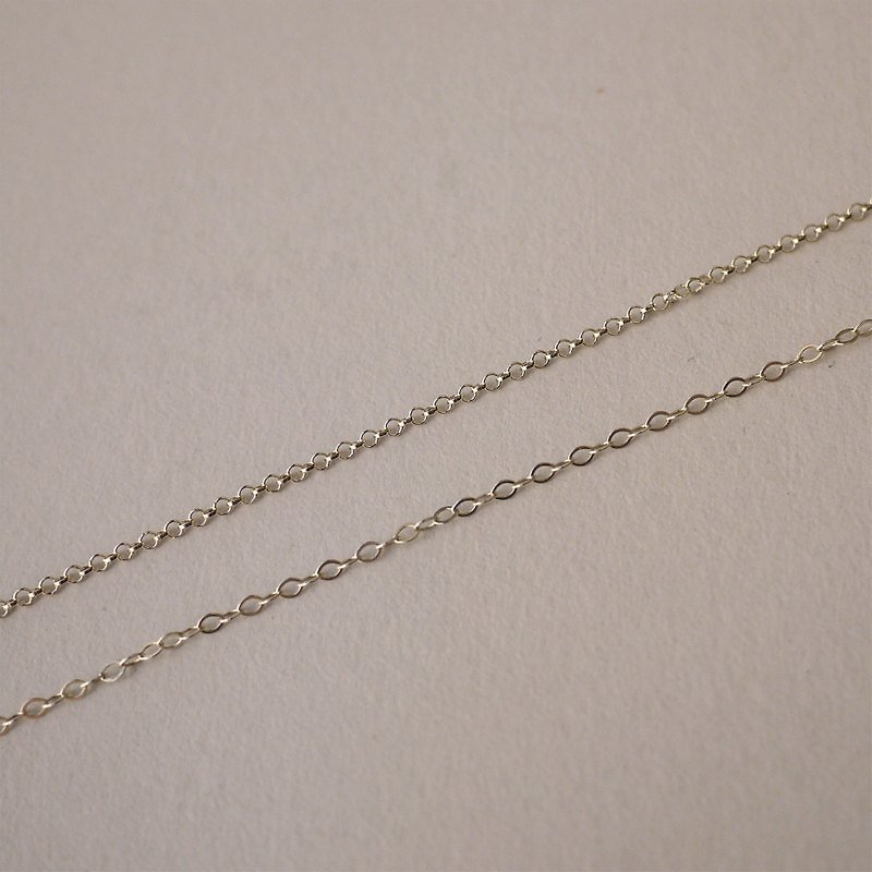 925 sterling silver 16-inch chain / single chain / optional pendant - สร้อยคอ - โลหะ สีเทา