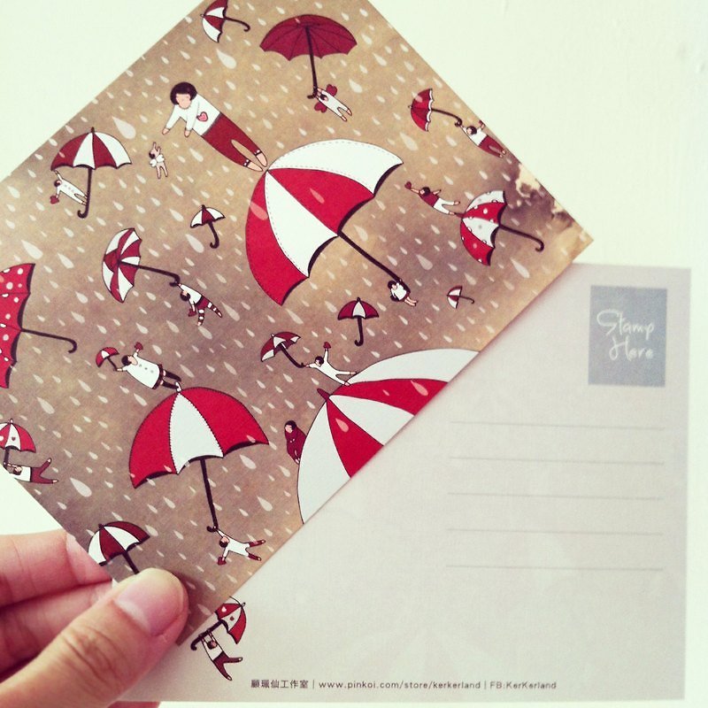 postcard-Waiting for the sun - การ์ด/โปสการ์ด - กระดาษ สีแดง