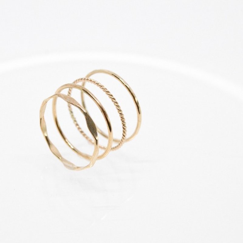 Ring / 14kgf 4set Different Styles Rings - แหวนทั่วไป - โลหะ สีทอง