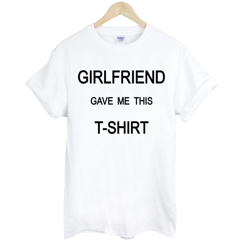 GIRLFRIEND GAVE ME THIS T-SHIRT Short Sleeve T-Shirt-2 Colors Girlfriend Give Me This T-Shirt Text Wen Qing Art Design Fashion Fun - Men's T-Shirts & Tops - Other Materials Multicolor