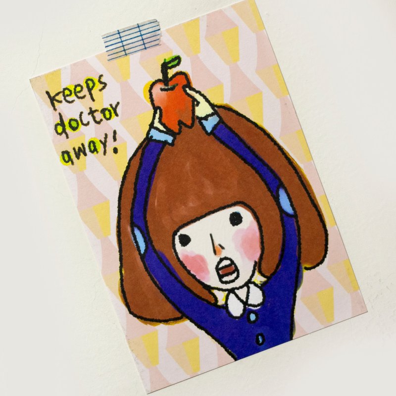 Keep the Doctor Away Postcard - การ์ด/โปสการ์ด - กระดาษ สีแดง