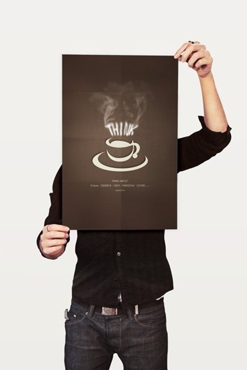 テキーラオリジナルデザインポスター4オープン直立デザイン - コーヒーの絵画装飾画のポスターを - ポスター・絵 - 紙 ブラウン