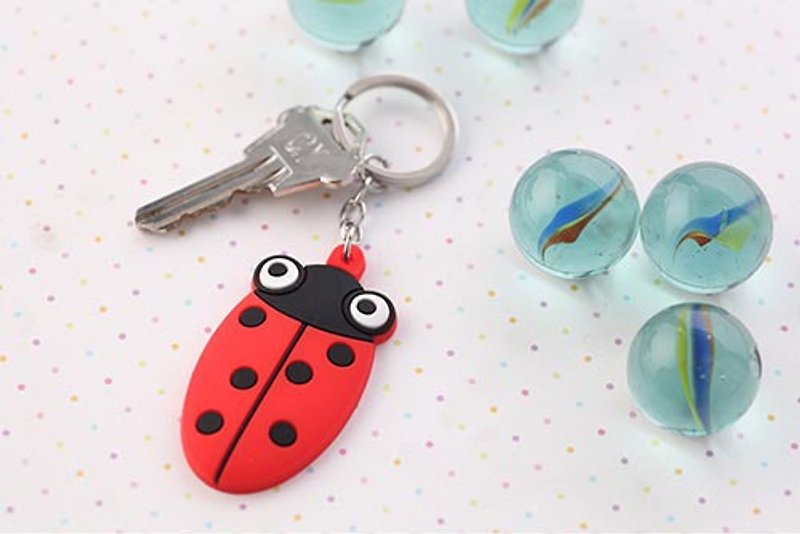 Organized Travel- animal key rings - Ladybug - Keychains - Silicone Red
