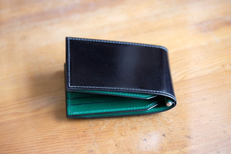 Mildy Hands - Money Clip 02 Money Clip Japanese Cordovan Shell Cordovan - Wallets - Genuine Leather Black