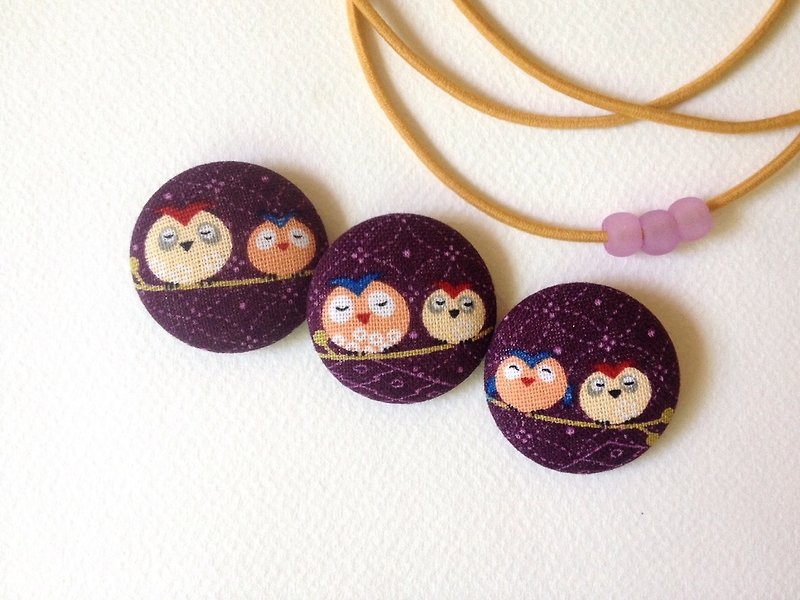 Hm2. Owl violet Single buckle bundle 1 entry - Hair Accessories - Cotton & Hemp Purple