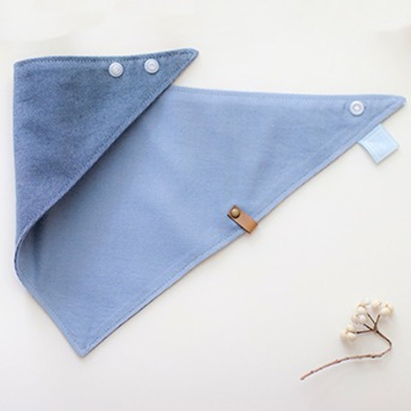 Denim double-sided organic cotton saliva towel - Bibs - Cotton & Hemp Blue