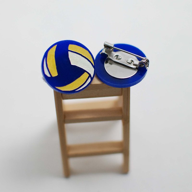 Sports Soul Pin/Volleyball/Graduation Gift - เข็มกลัด - อะคริลิค สีน้ำเงิน