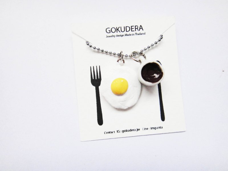 我愛吃煎蛋 - 項鍊 - 項鍊 - 黏土 黃色