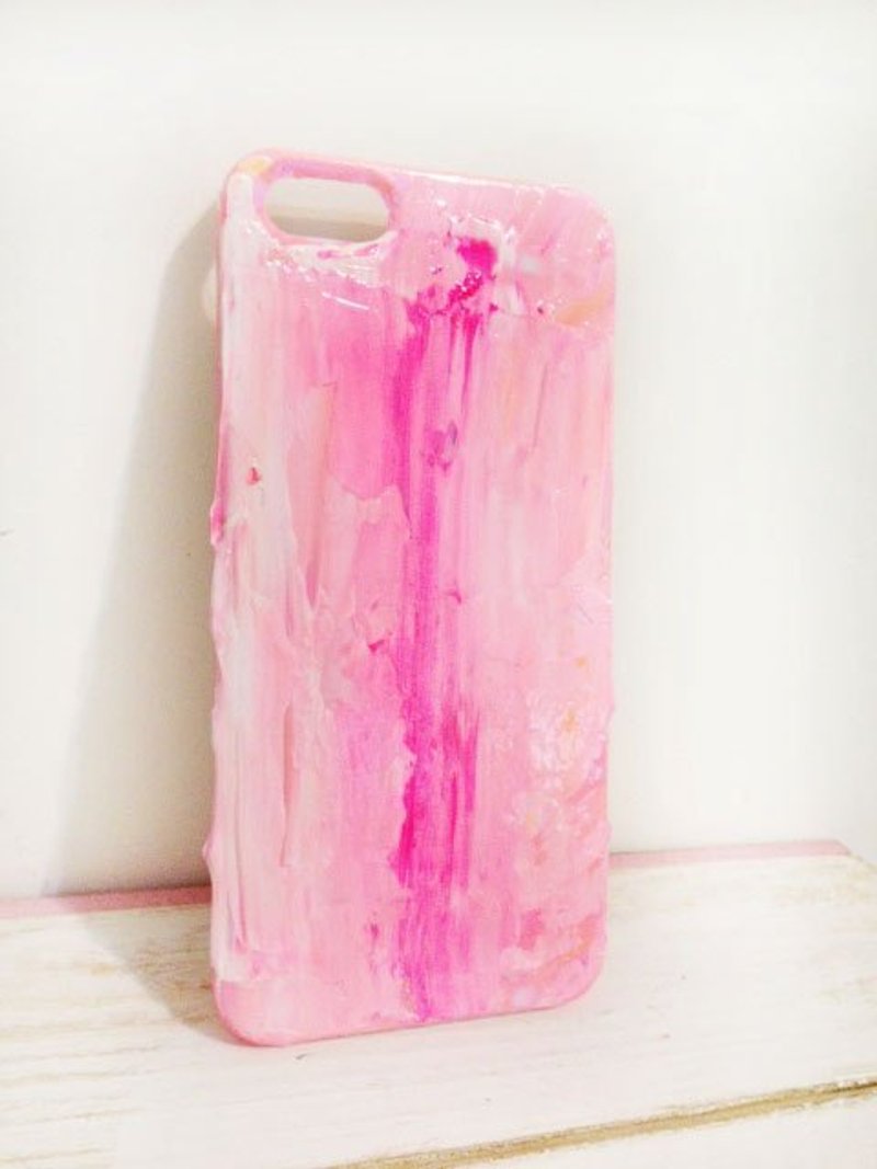 Sweet4Girls排他的なデザイン手描きの油絵特別な手描きの蛍光ネオンピンクの携帯電話ケースのユニークなiphone 4 / 4S 5 / 5S - スマホケース - 防水素材 ピンク