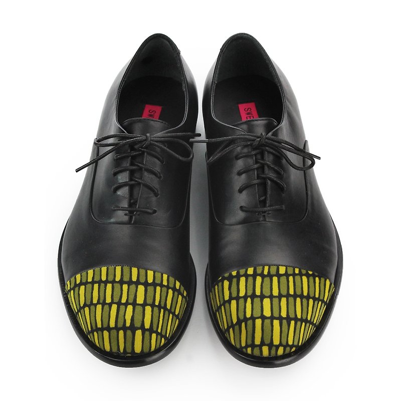 Knave Hearts M1127A OliveCells - Men's Oxford Shoes - Genuine Leather Black