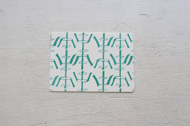 【ZhiZhiRen】厵| Silk printed postcards-Yancheng iron window-green - การ์ด/โปสการ์ด - กระดาษ สีเขียว