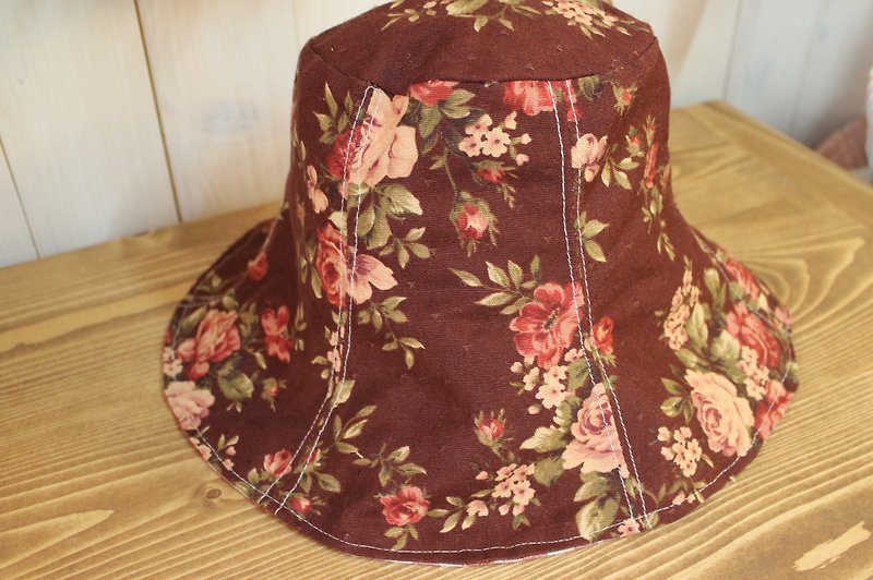 Oleta hand for groceries ╭ * [dark red roses sided hat essential travel] - Other - Cotton & Hemp Red