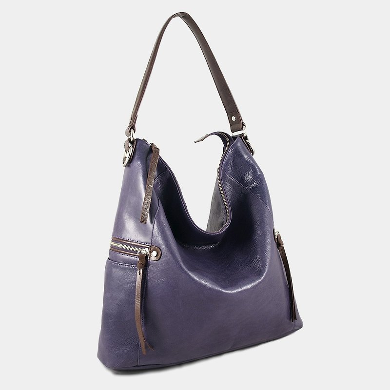 Influxx GND Melanie Leather Shoulder Bag / Work Bag / Tote  – Purple Reign - Messenger Bags & Sling Bags - Genuine Leather Purple