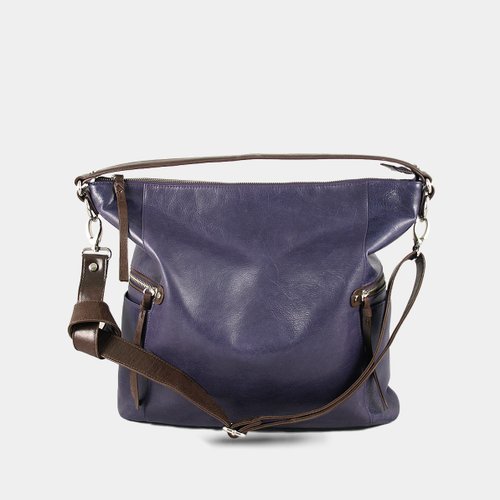 Influxx GND Melanie Leather Shoulder Bag / Work Bag / Tote – Purple Reign