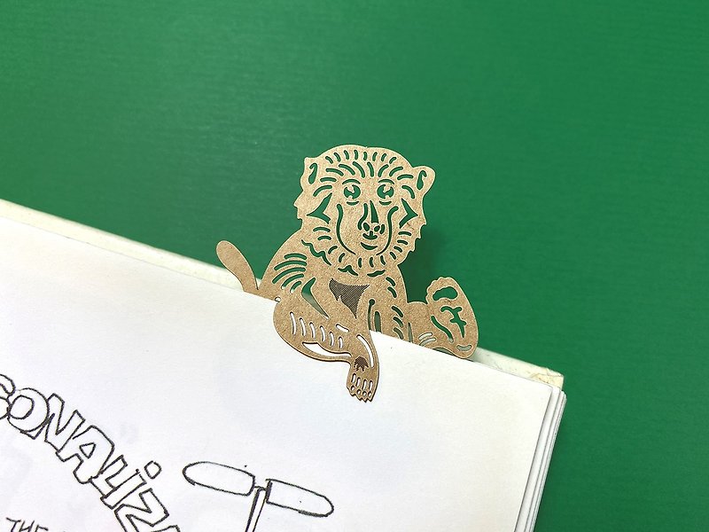 マイマイ動物園-台湾マカク紙の彫刻ブックマーク|かわいい動物の癒しの小さなものステーショナリーギフト - しおり - 紙 カーキ