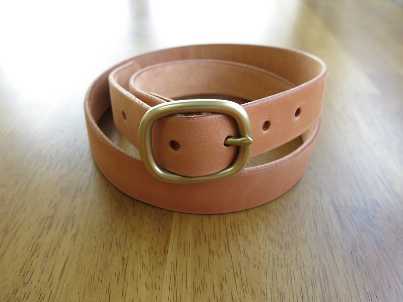 3.0cm wide and fine belt [Jane One Piece] - Belts - Genuine Leather Brown