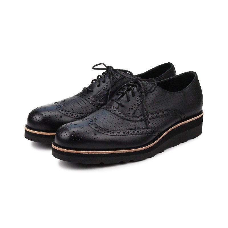 Oxford  Vibram shoes Math Practice M1150 Black - รองเท้าอ็อกฟอร์ดผู้ชาย - หนังแท้ สีดำ