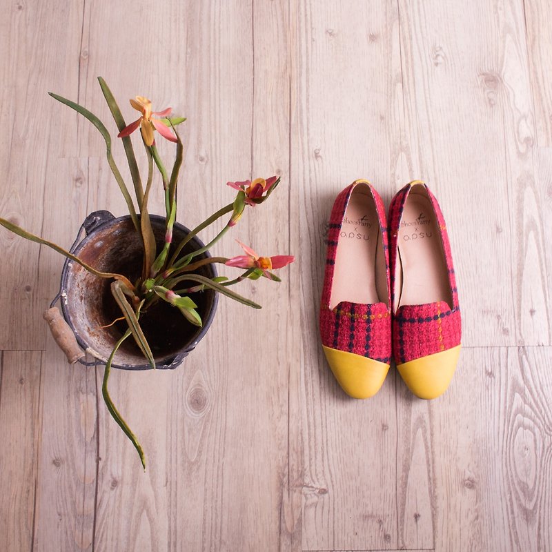 ----------Shoes Party---------- sun red weave Buoubeila / shoes / handmade custom / Japanese cloth - รองเท้าบัลเลต์ - วัสดุอื่นๆ หลากหลายสี