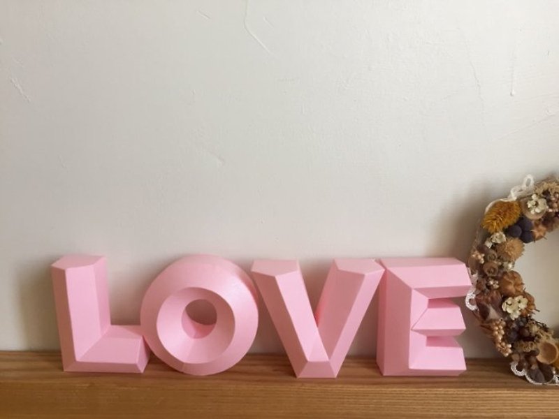 Wedding arrangement / wedding props / LOVE / three-dimensional character / small section / pink - งานไม้/ไม้ไผ่/ตัดกระดาษ - กระดาษ สึชมพู