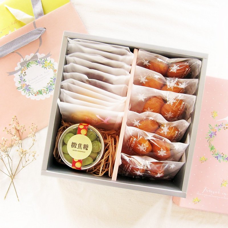 [Accompaniment gift box] Fuzhen - handmade biscuit gift box - เค้กและของหวาน - อาหารสด สึชมพู
