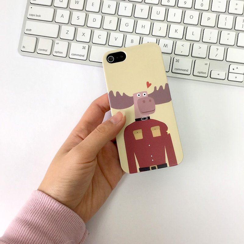 香港原創設計 可愛馬鹿動物圖案 iPhone Samsung 透明手機保護殼 - 手機殼/手機套 - 塑膠 