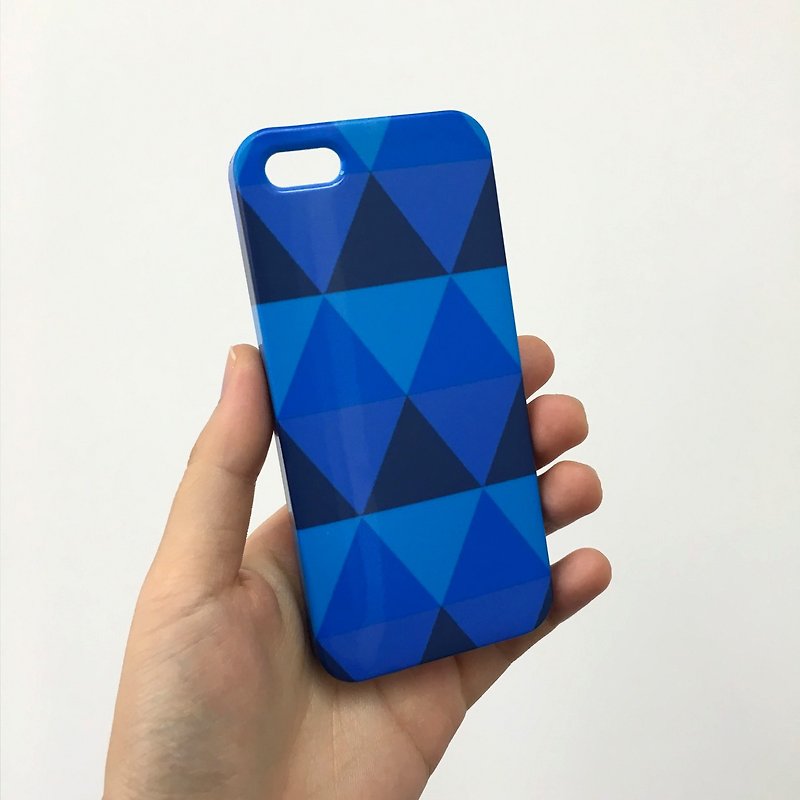 Geometric sky blue triangle 3D Full Wrap Phone Case, available for  iPhone 7, iPhone 7 Plus, iPhone 6s, iPhone 6s Plus, iPhone 5/5s, iPhone 5c, iPhone 4/4s, Samsung Galaxy S7, S7 Edge, S6 Edge Plus, S6, S6 Edge, S5 S4 S3  Samsung Galaxy Note 5, Note 4, Not - อื่นๆ - พลาสติก 