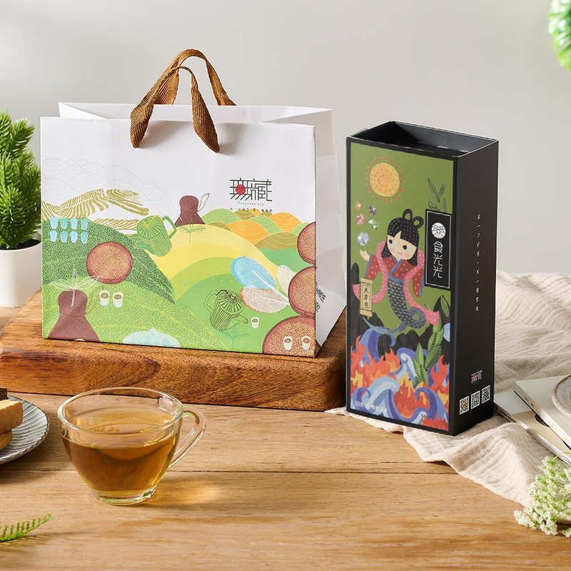 【茶食光光】玉山焦糖烏龍茶煎餅(蛋奶素)(12入盒) - 手工餅乾 - 新鮮食材 綠色