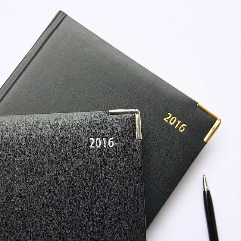 2016年プロフェッショナルダイアリーは今年（業務日誌）を記録します - ノート・手帳 - 紙 ブラック