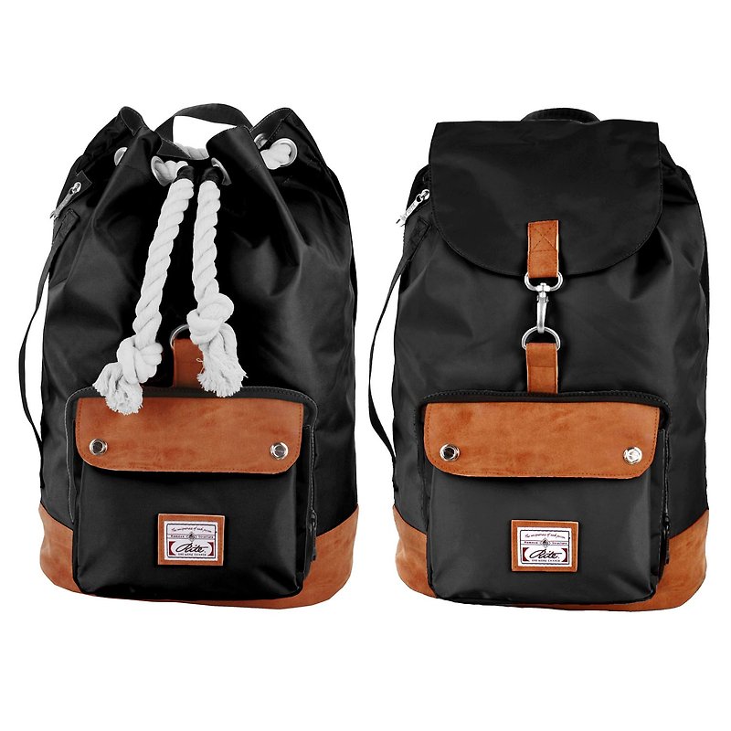RITE twin package ║ boxing bag x exploration package (XL) - nylon black ║ - Backpacks - Waterproof Material Black