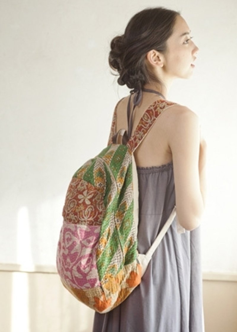Earth tree fair trade- "sari Series" - Sari Backpack - กระเป๋าเป้สะพายหลัง - วัสดุอื่นๆ 