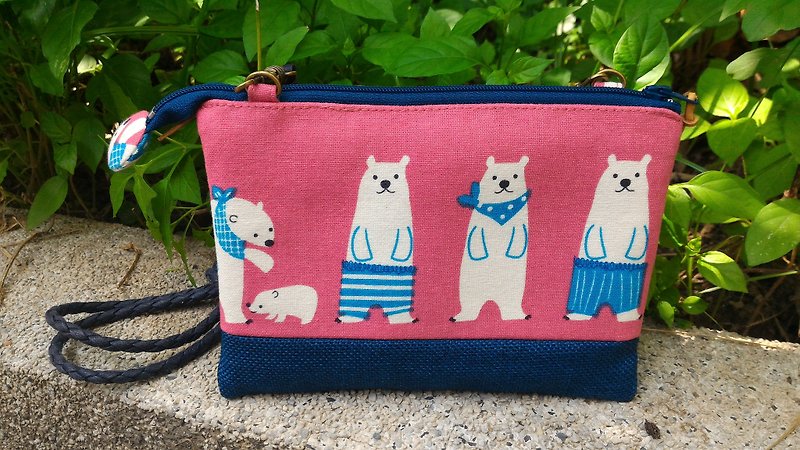 Polar bears five oblique backpack (you can put the phone) - Messenger Bags & Sling Bags - Cotton & Hemp 