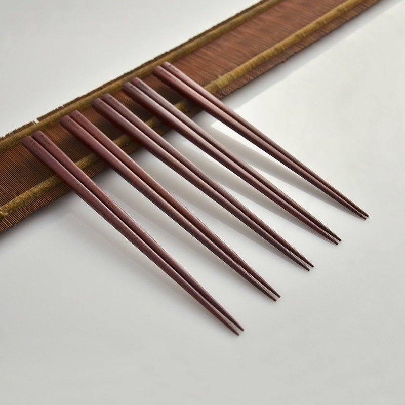 dipper handmade natural lacquer chopsticks Rosewood group 23.5cm (five pairs in) - ตะเกียบ - ไม้ 