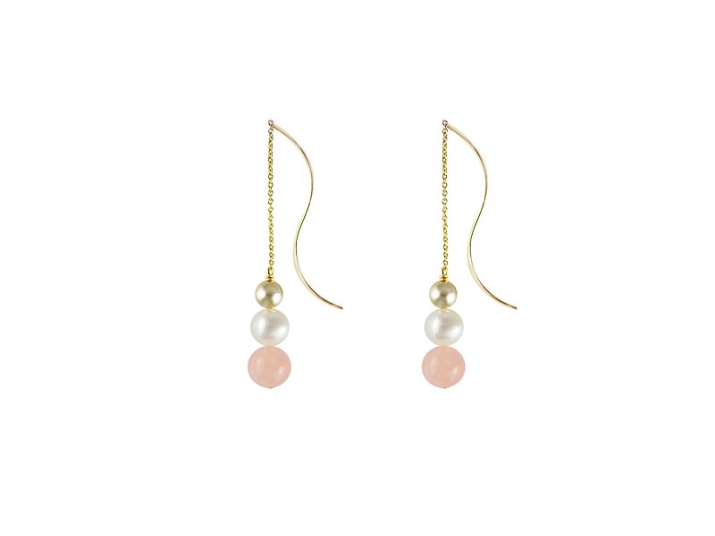 Pink Bubble Morgan stone earrings HADAR - ต่างหู - เครื่องเพชรพลอย สีเงิน