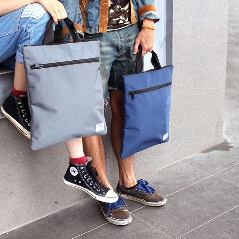 AMINAH Casual Japanese Style-Rectangular Flat Bag (Gray)【am-0244】 - Handbags & Totes - Polyester Gray
