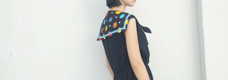 4.5studio- independent hand-made - Miro guess > > > black colorful scarf sailor - Scarves - Other Materials Multicolor