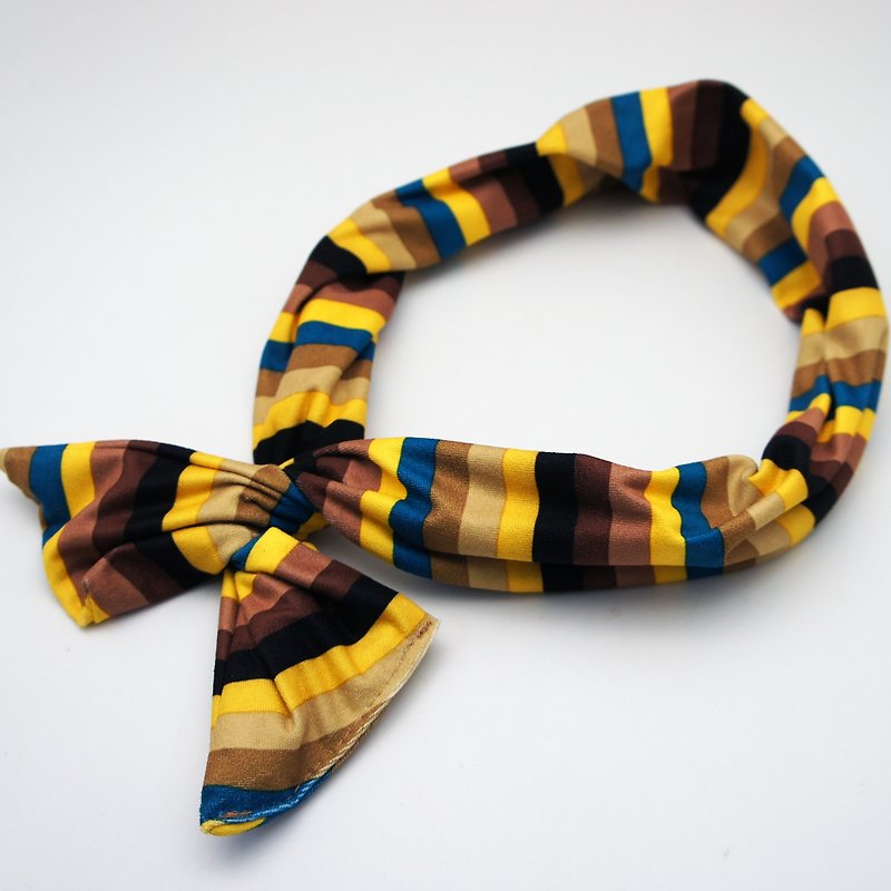 BLR  Stripe  Headwrap [ Brown Line ] - Hair Accessories - Other Materials Khaki