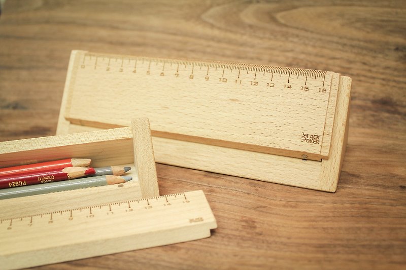 Triangle三角木尺鉛筆盒/工具盒 -楓木(小) - 鉛筆盒/筆袋 - 木頭 白色