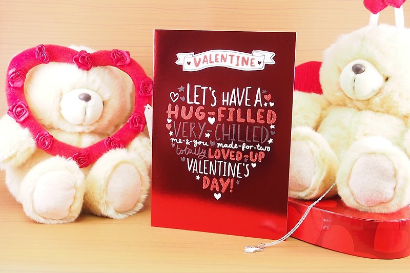 Let love warmed Valentine ❤ | UK Valentine card love heart love | - การ์ด/โปสการ์ด - กระดาษ สีแดง