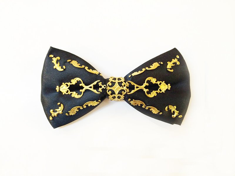 Golden Metallic Embroidery Bowtie - Bow Ties & Ascots - Polyester Gold