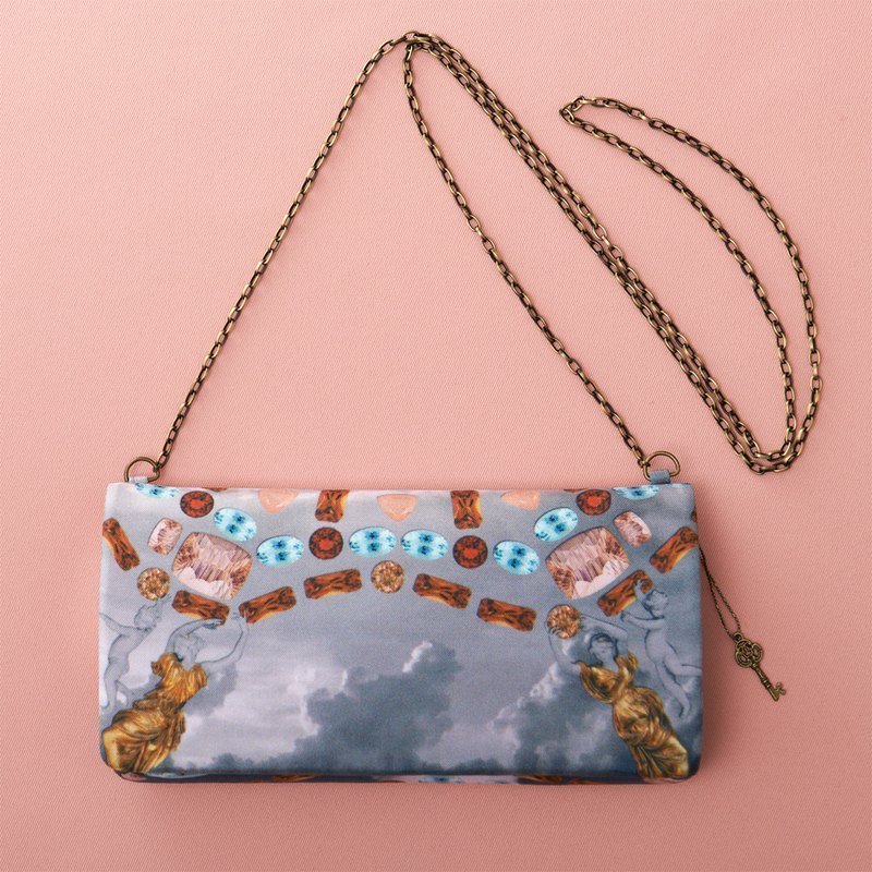 ロイヤル ジュエリー ボックス スカーフ バッグ/ショルダー バッグ/iPhone ロング クリップ (ゴールデン エンジェル) - ショルダーバッグ - その他の素材 ピンク