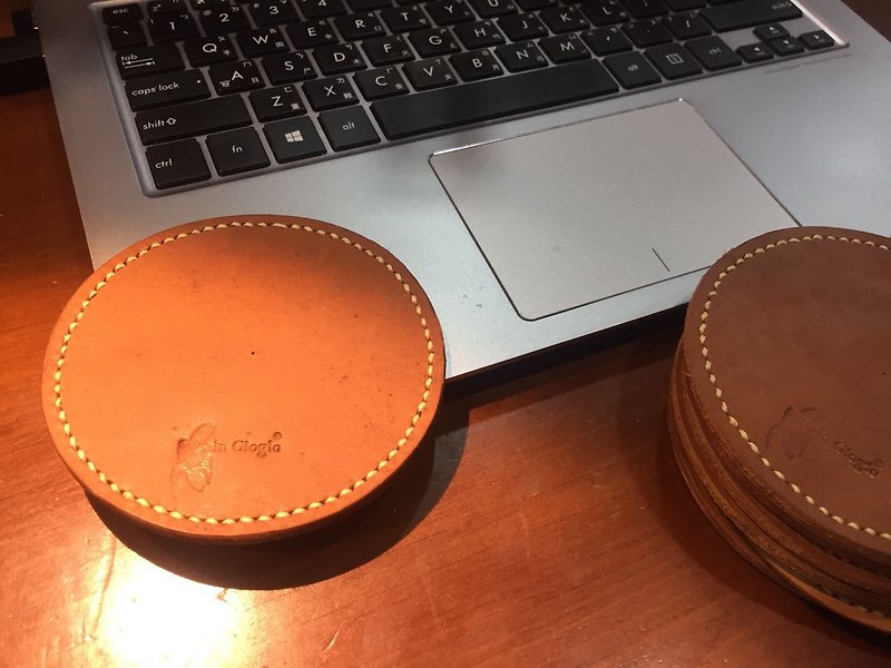 【Nature Works | Natural Department】 Leather coasters - Coasters - Genuine Leather Brown