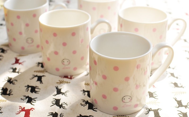 【品牌結束★特價出清】DOODOO FUN荳趣塗鴉童趣系列~粉紅馬卡龍豆豆杯(6個入) - 咖啡杯/馬克杯 - 其他材質 粉紅色