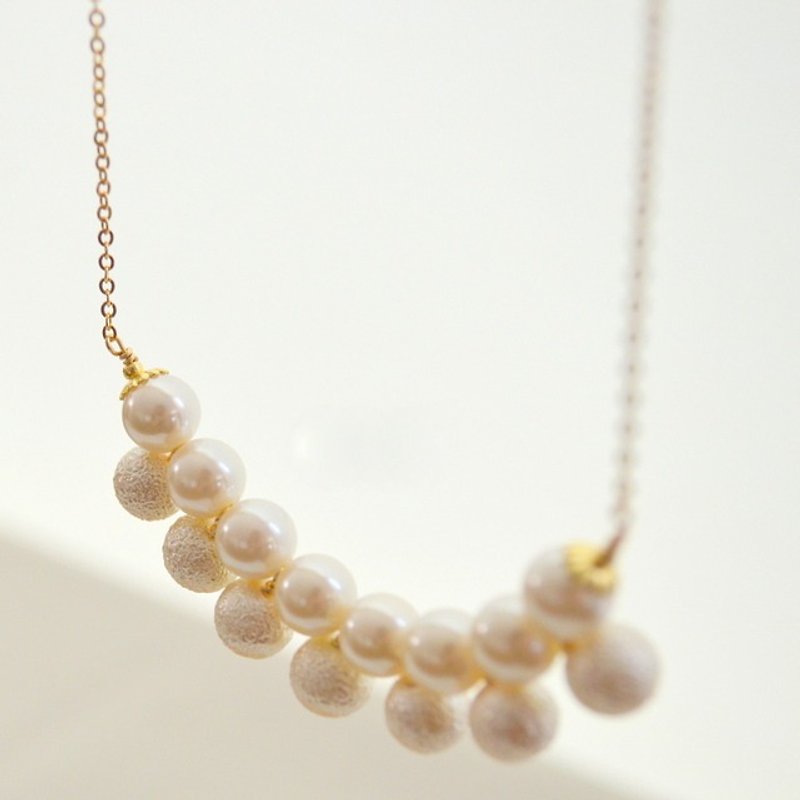 糖珍珠項鍊 - 項鍊 - 其他金屬 白色