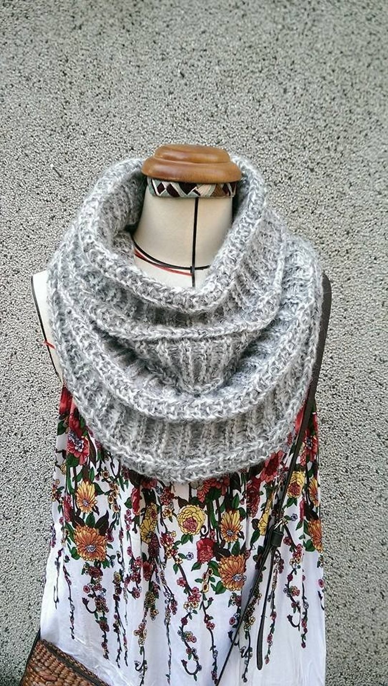 Lan wool scarf (lime) - Scarves - Other Materials Gray