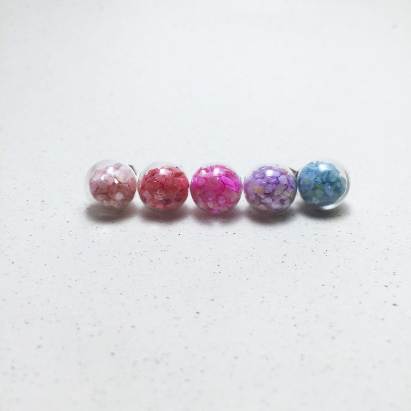 Multicolor Glass Ball Seashell Sand Earrings - Comprehensive Ice Cream - Earrings & Clip-ons - Glass Multicolor