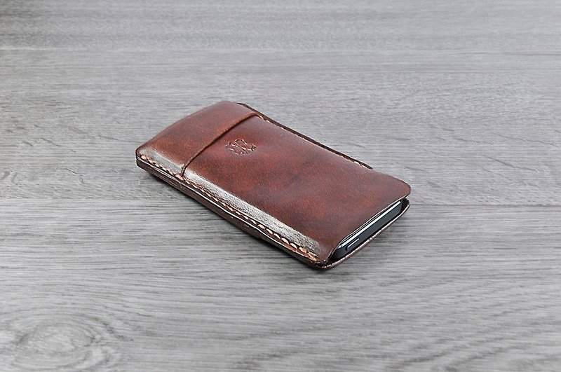 MICO hand-stitched leather jacket iphone5 (coke tea) - Phone Cases - Genuine Leather Brown