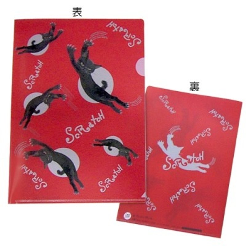 BLUE WORLD, Japan scratching cat A4 folders _ red (SC1304501) - Folders & Binders - Plastic Red